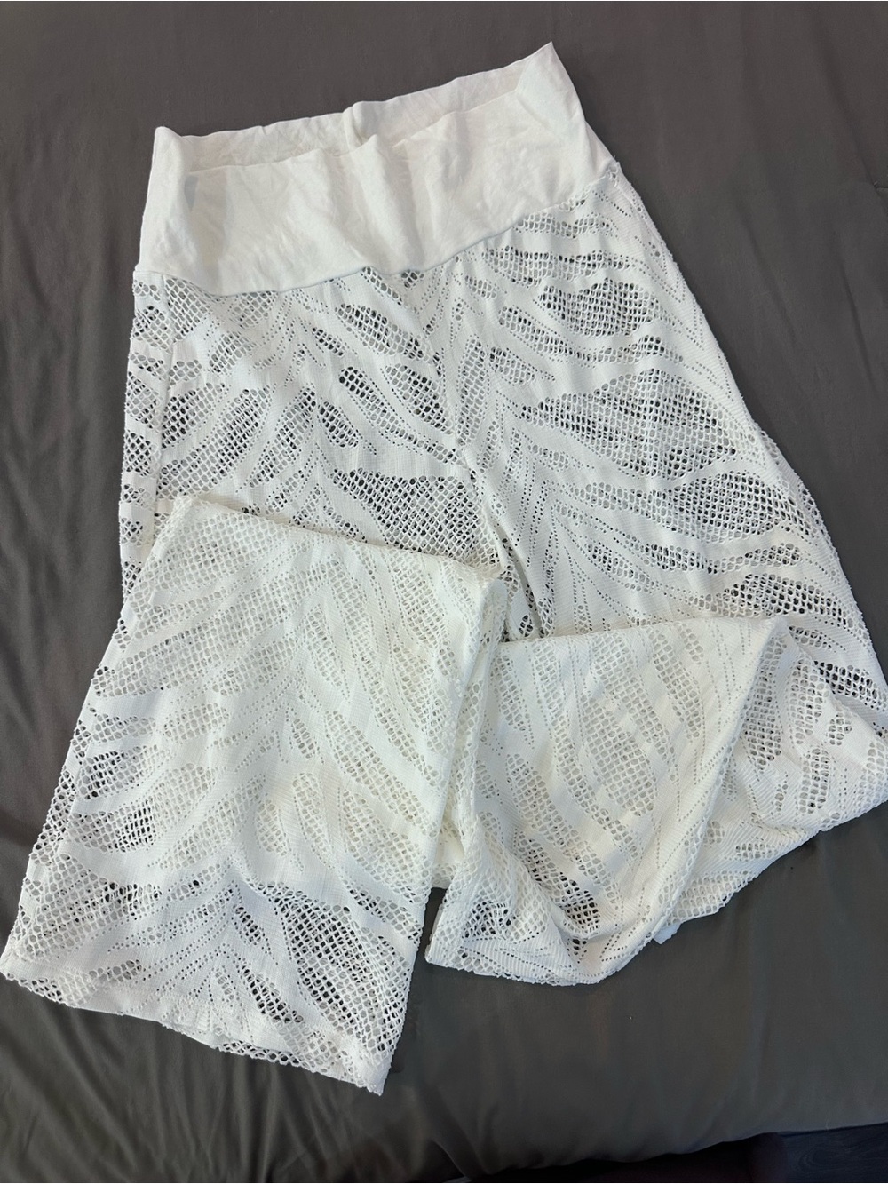 Beach Bunny White Lace Crochet Swim Coverup Pants